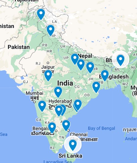 Shakti Peetas Map: